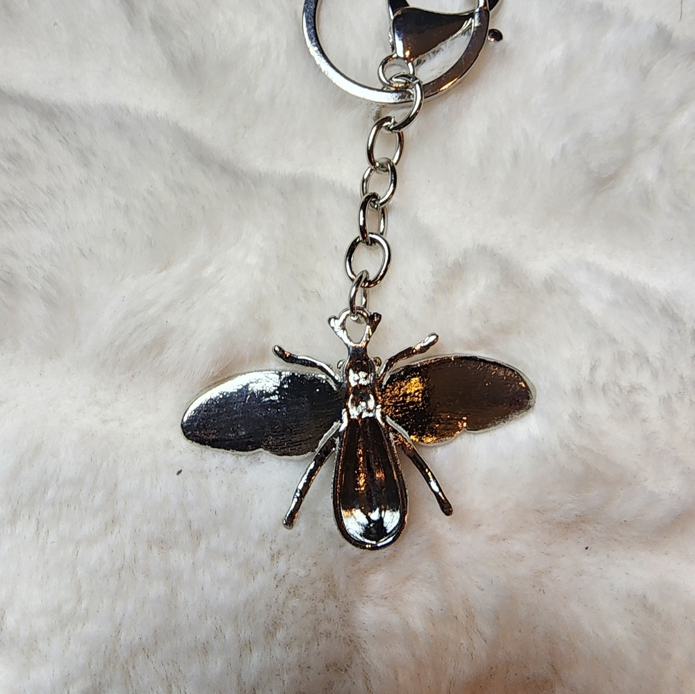 Silver and Gold Bee Keychain - Picture 2 of 2